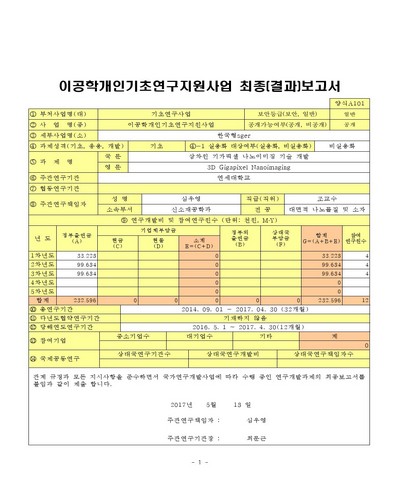 삼차원 기가픽셀 나노이미징 기술 개발 [전자자료]