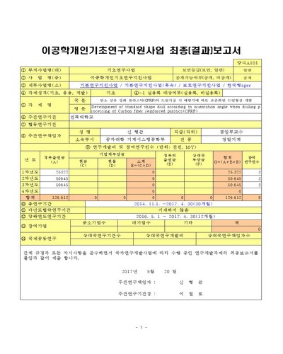 탄소 섬유 강화 플라스틱(CFRP)의 드릴가공 시 배향각에 따른 표준화된 드릴형상 개발 [전자자료]