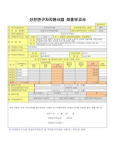 실리콘 픽셀 검출기 테스트와 조립 시스템 구축 및 실리콘 검출기를 기반으로 한 시뮬레이션과 붕괴 꼭짓점 추적 알고리즘 개발 [전자자료]