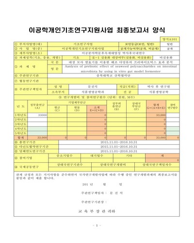 대장 모사 발효기를 이용한 해조 다당류의 프리바이오틱스 효과 분석 [전자자료]