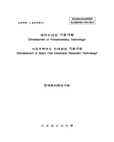 사용후핵연료 전해환원 기술개발 [전자자료]