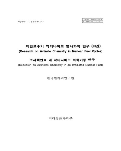 조사핵연료 내 악티나이드 화학거동 연구 [전자자료]