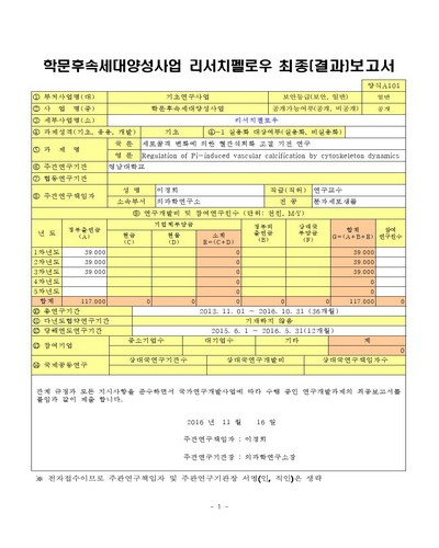 세포골격 변화에 의한 혈관석회화 조절 기전 연구 [전자자료]