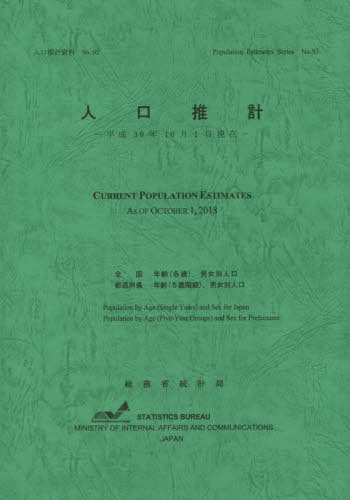 人口推計 = Current population estimates. 2018