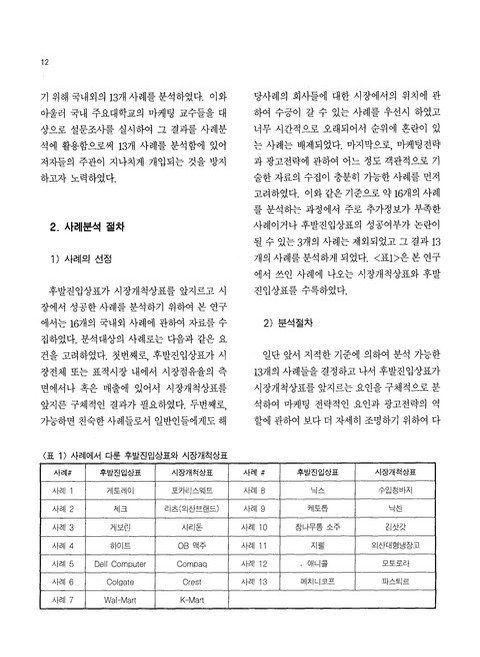 후발진입상표가 시장개척 상표를 앞지르는데 있어서 광고의 역할에 관한 탐색적 연구 | 국회도서관 국회전자도서관