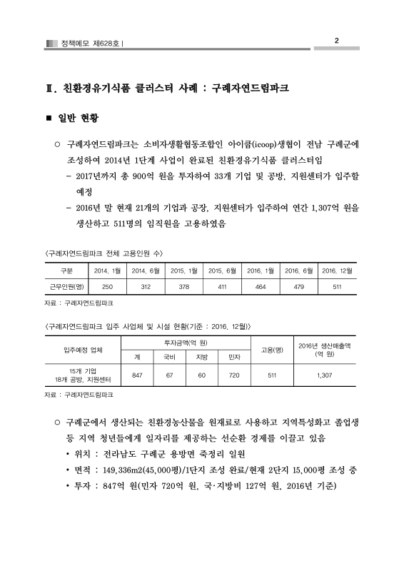소비자생활협동조합과 농공단지의 결합 구례자연드림파크 사례 | 국회도서관 국회전자도서관