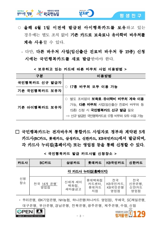 국민행복카드 바우처 잔액 조회 방법